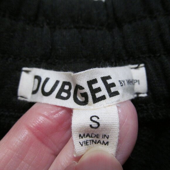 NWT DUBGEE by Whoopi Sweatpants Black & White Joggers w Drawstring Size Small - Picture 11 of 12